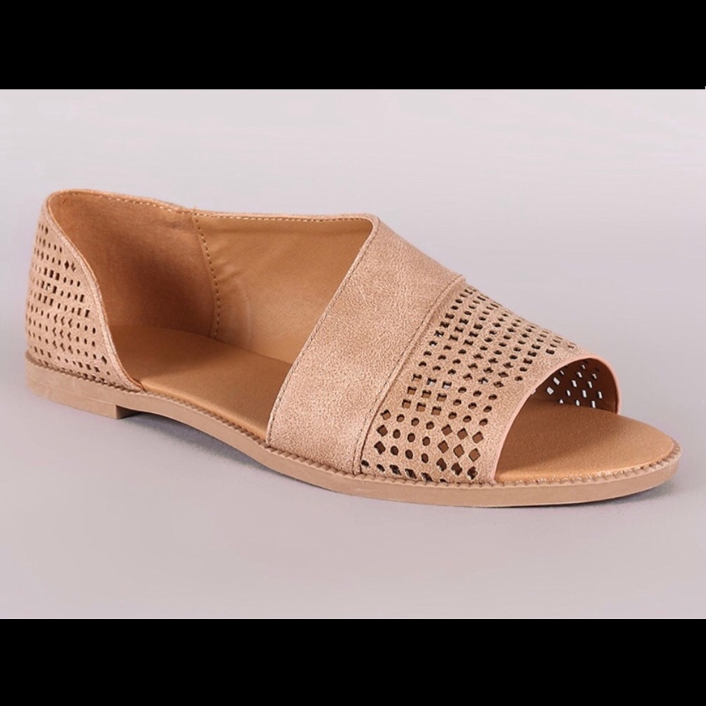 Peep Toe Ballerina Flat